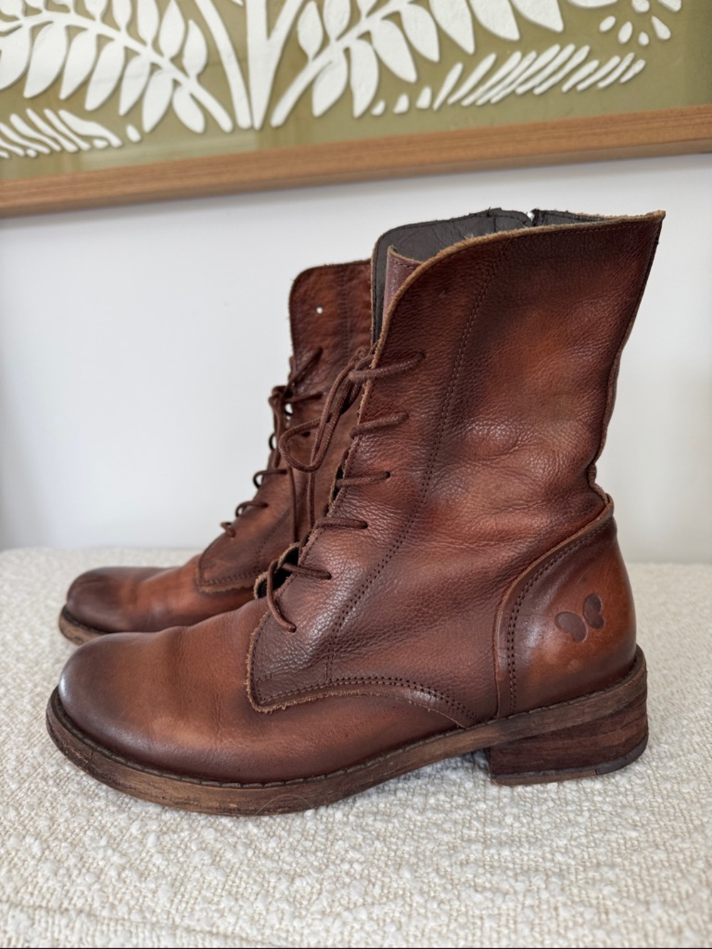 Felmini Portugal Women's Brown Leather Lace-Up Ankle Boots